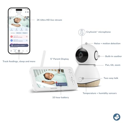 Maxi-Cosi See Pro 360 PTZ control lets you follow your baby from any angle.