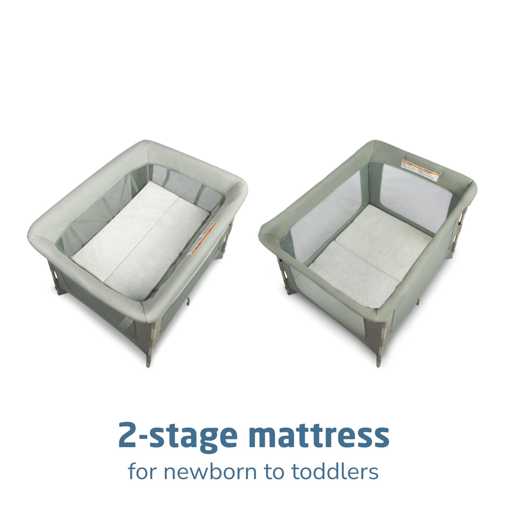 Maxi-Cosi Swift playard weighs 18 pounds for easy portability.