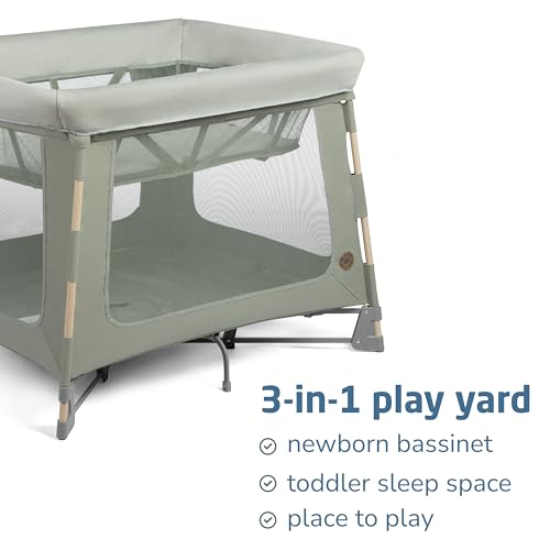 Maxi-Cosi Swift playard in carry bag highlights travel-friendly, lightweight design.