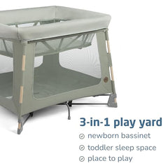 Maxi-Cosi Swift playard in carry bag highlights travel-friendly, lightweight design.