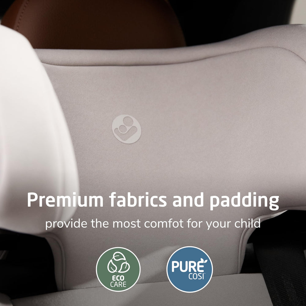 Maxi-Cosi Tanza EcoCare fabric demonstrates recycled materials and breathability.