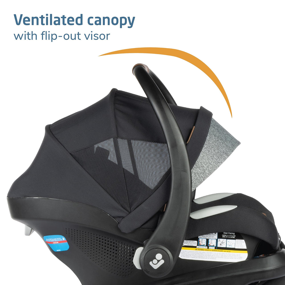 Maxi-Cosi Tayla Max 360 MaxShade canopy provides sun protection.