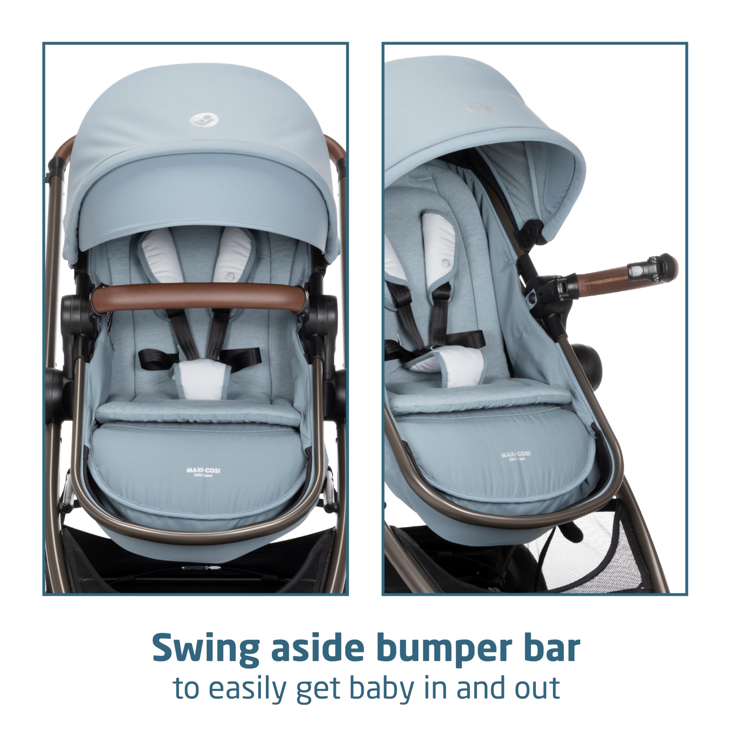 Maxi-Cosi Zelia Luxe reversible carriage mode for versatile strolling