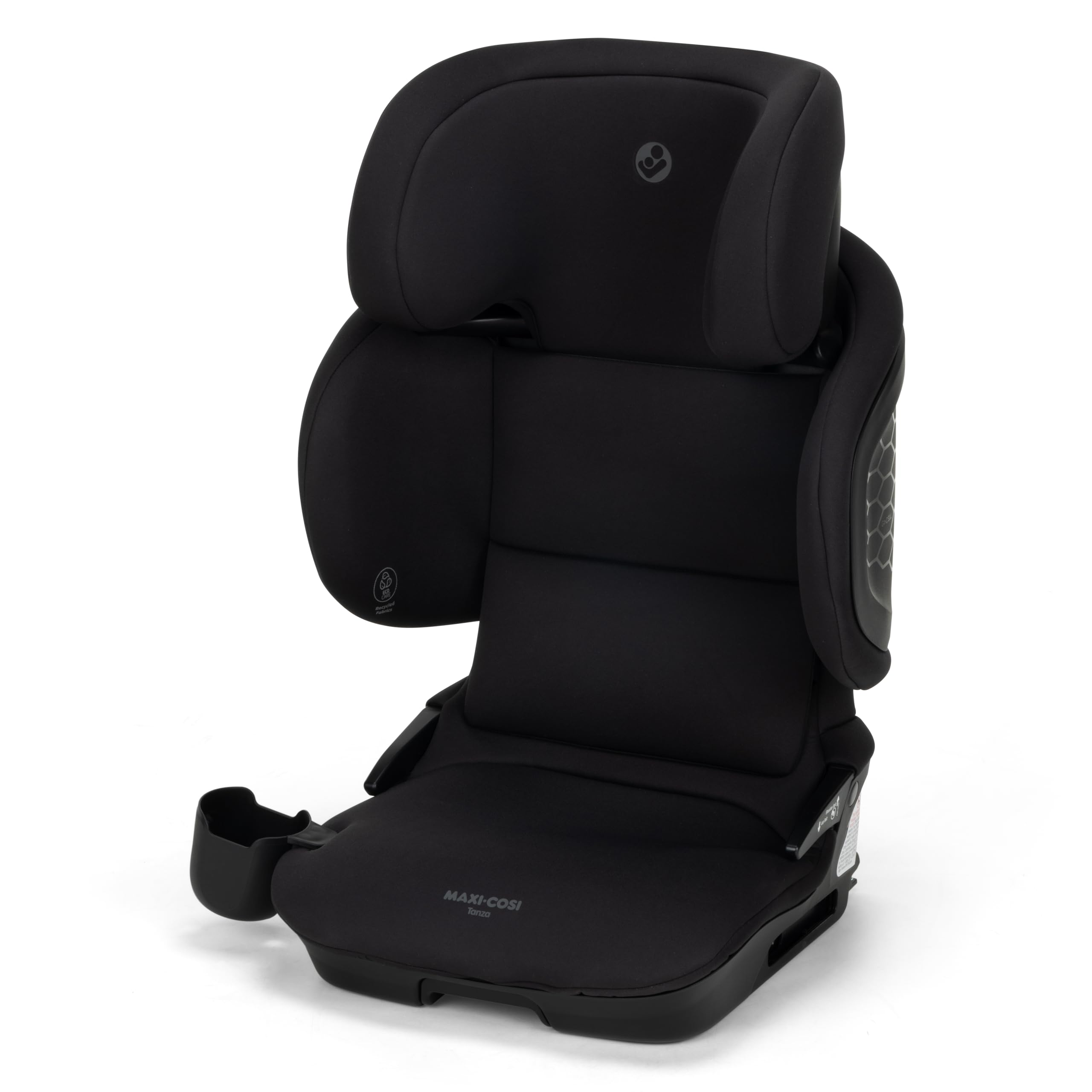 Maxi-Cosi Tanza booster seat folded for easy travel and compact storage.