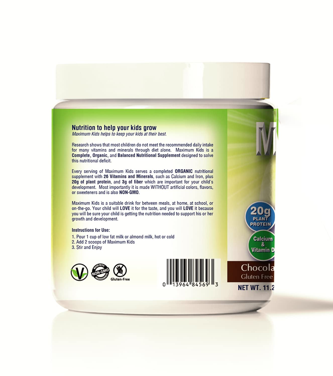 Maximum Kids shake served in glass demonstrates easy, tasty nutrition for lunch.