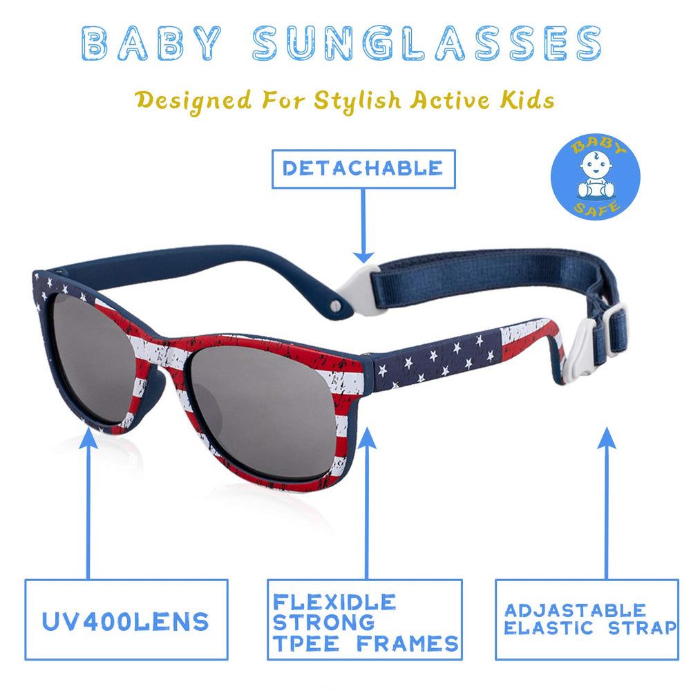 MAXJULI adjustable strap worn by infants enables secure wear during movement.