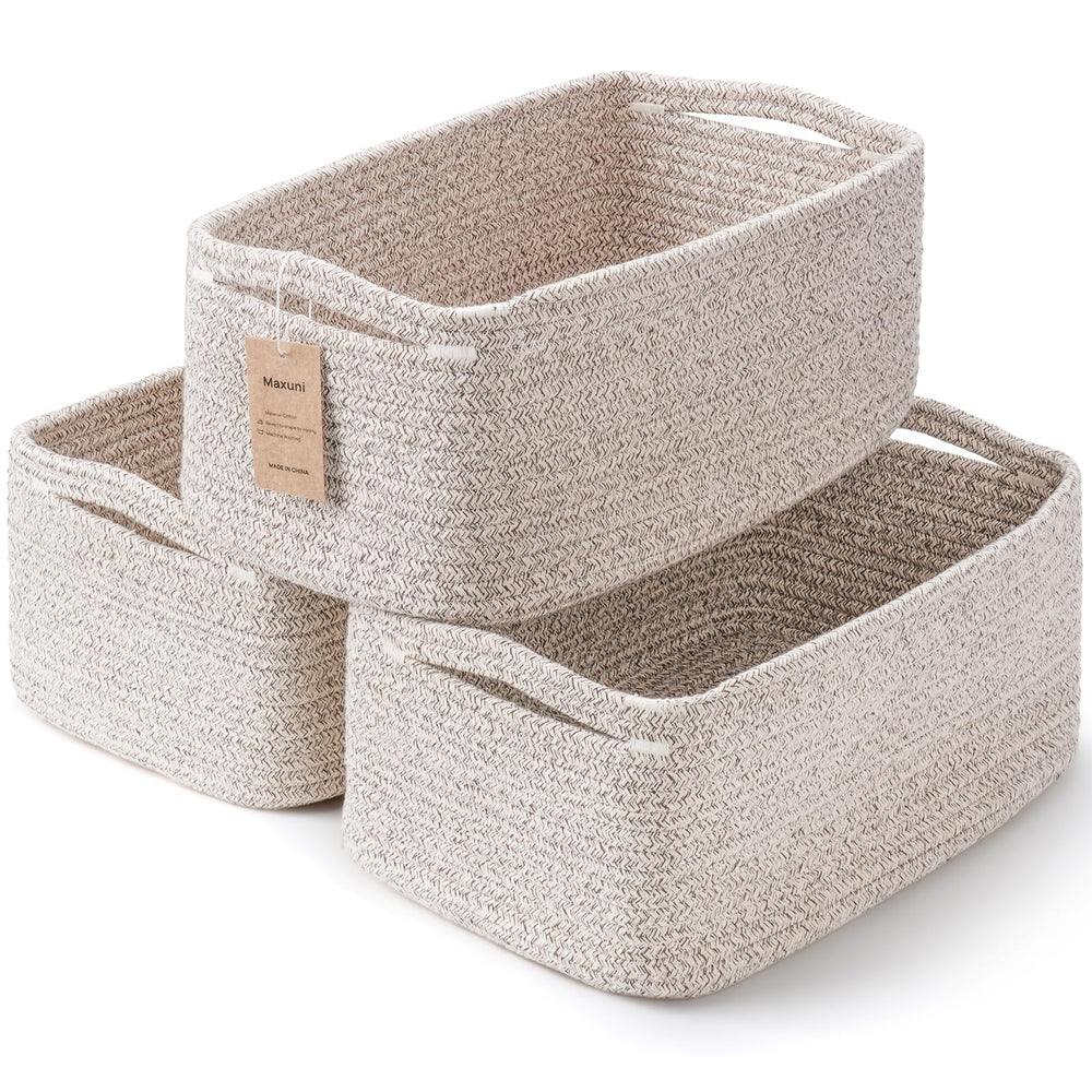 Maxuni 3-pack small storage baskets with tidy nesting and easy access