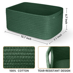Maxuni 3-pack storage baskets handle detail, reinforced handles for easy carrying.