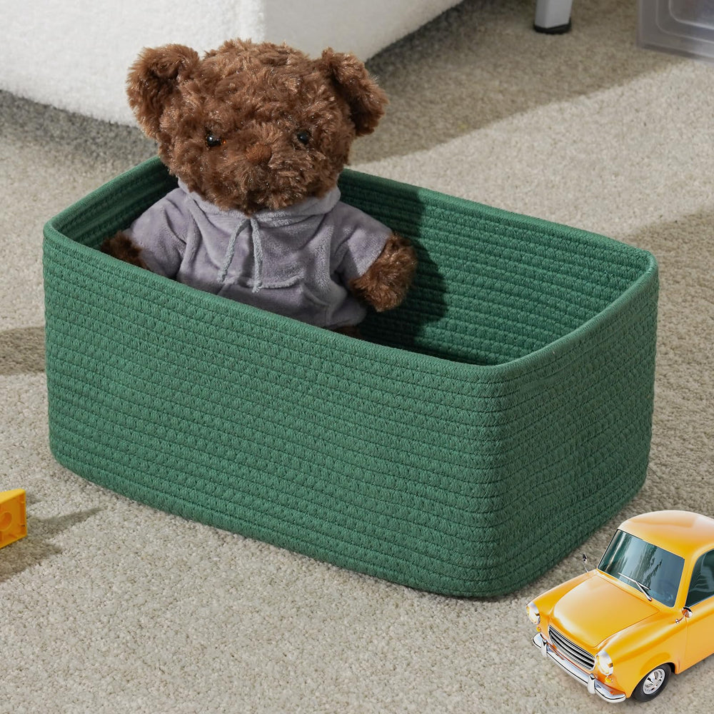 Maxuni 3-pack storage baskets in nursery, colors and texture enhance decor.