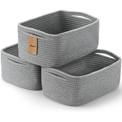 Maxuni 3pc shelf baskets on a shelf for clutter-free organization.