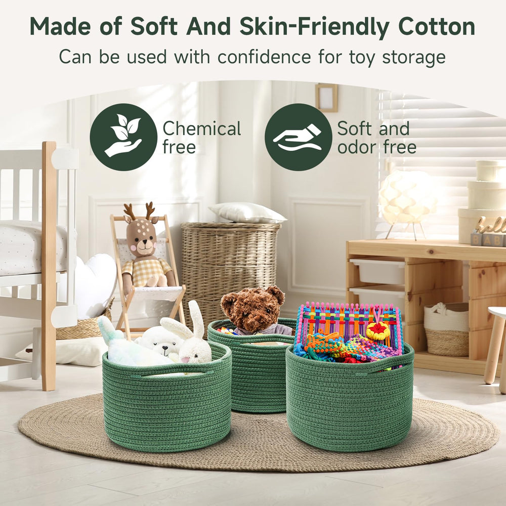Maxuni baby diaper storage basket in green ideal for nursery organization