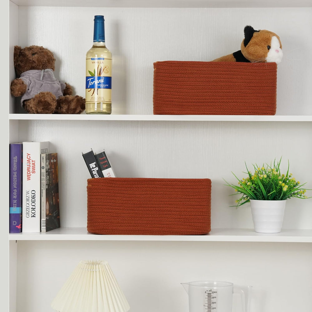 Maxuni baby nursery setup showcasing soft storage basket for toys and blankets.