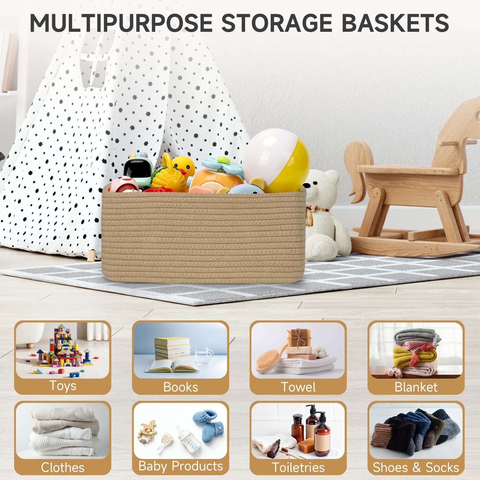 Maxuni closet organizer bins with reinforced handles for versatile gifting and storage.