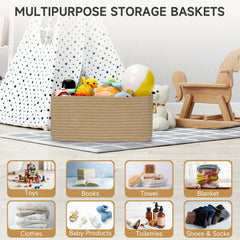 Maxuni closet organizer bins with reinforced handles for versatile gifting and storage.