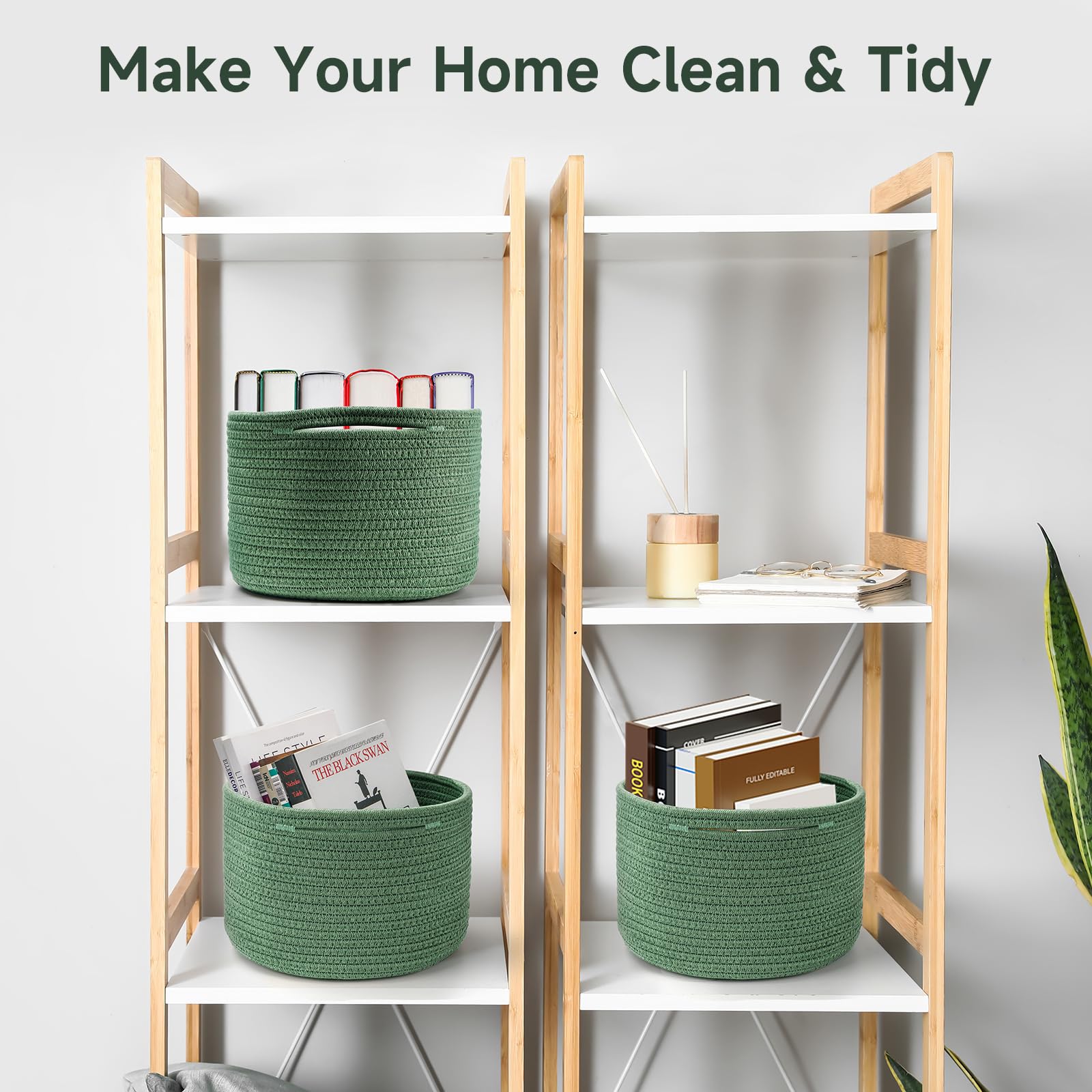 Maxuni cotton rope basket toy organizer keeps kids' toys tidy