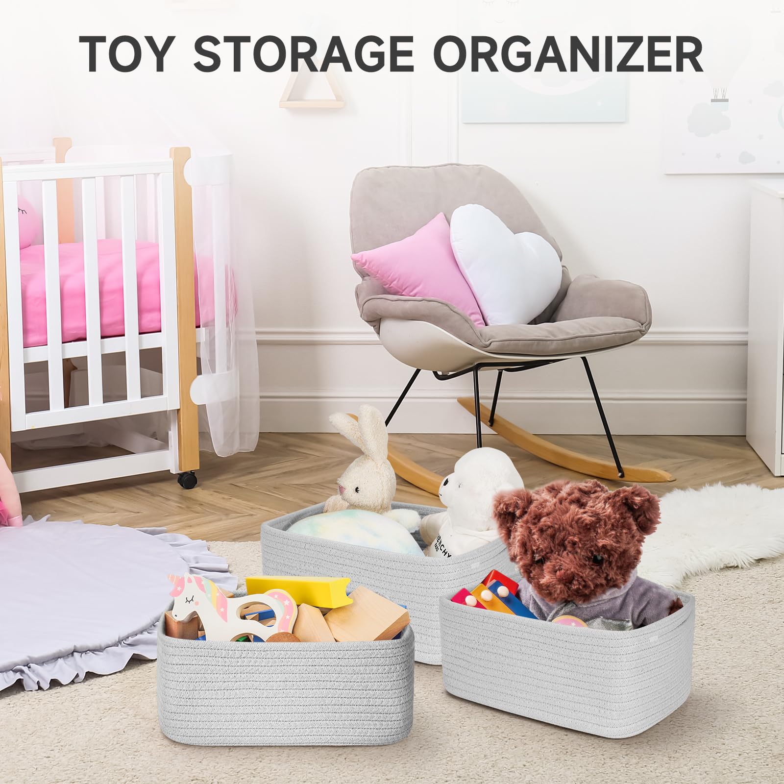Maxuni cube storage basket on shelf demonstrates versatile home organization.