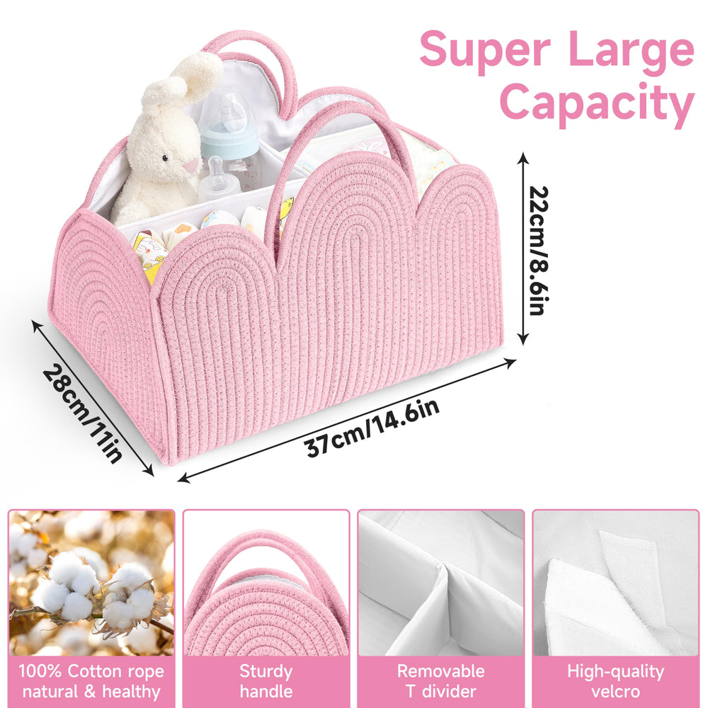 Maxuni diaper basket organizer removable dividers for customizing compartments