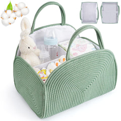 Maxuni diaper caddy with four compartments for organized nursery storage.