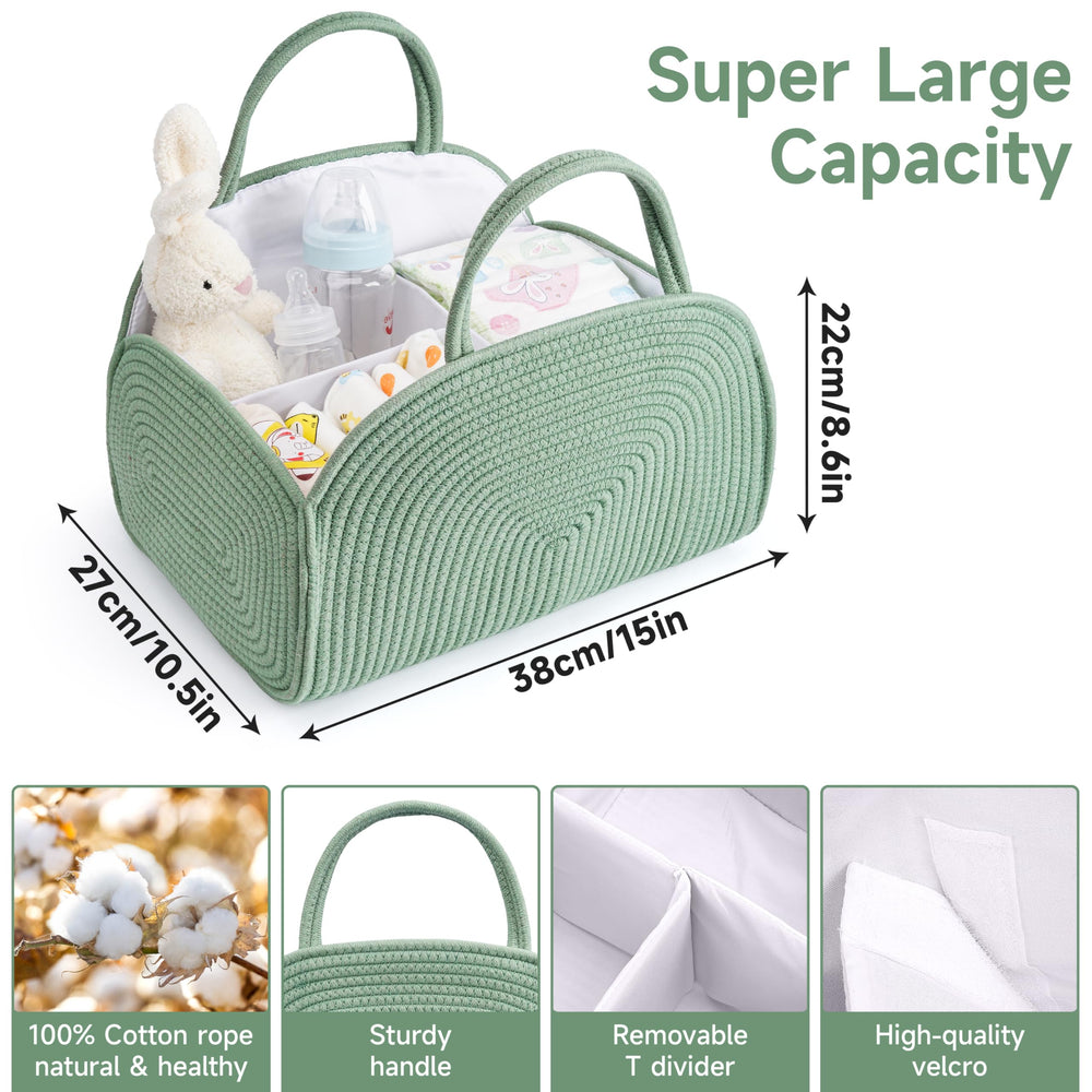 Maxuni diaper caddy is portable, ideal for travel and quick diaper changes.