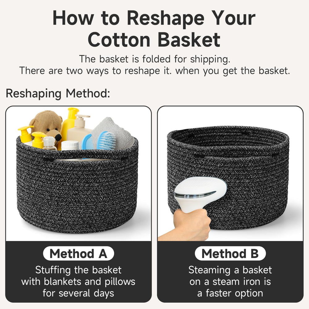 Maxuni easy shaping basket after unpacking to regain its round form