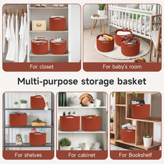 Maxuni brick red gift basket empty, ready for gifting.