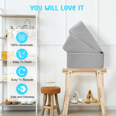 Maxuni no-odor cotton rope basket highlighting safe nursery organization.