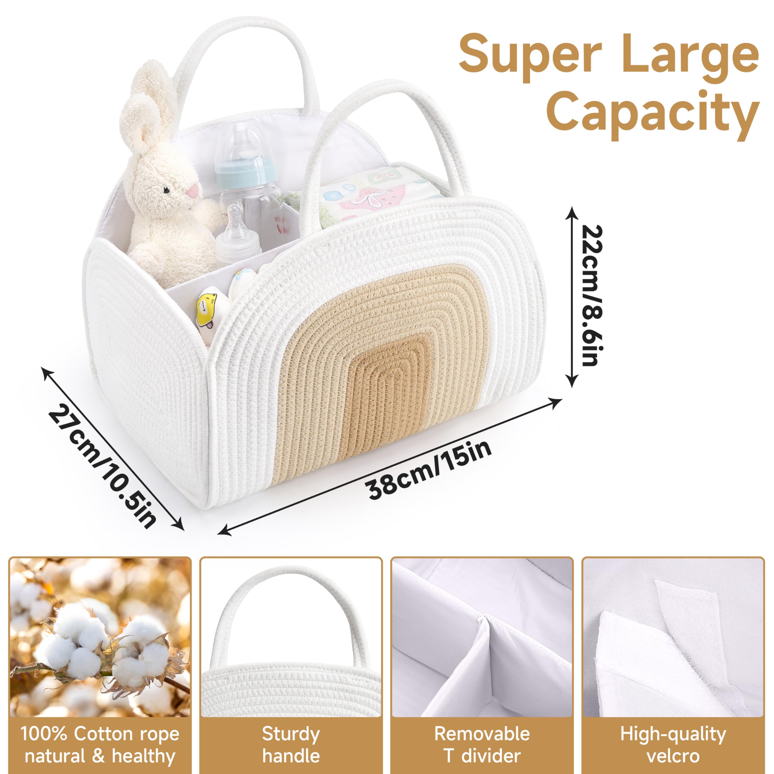 Maxuni nursery organizer detachable dividers demonstrates four-section customization.