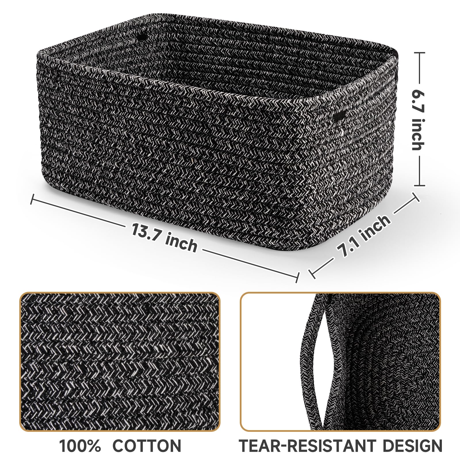 Maxuni nursery basket in soft cotton rope ideal for baby essentials.