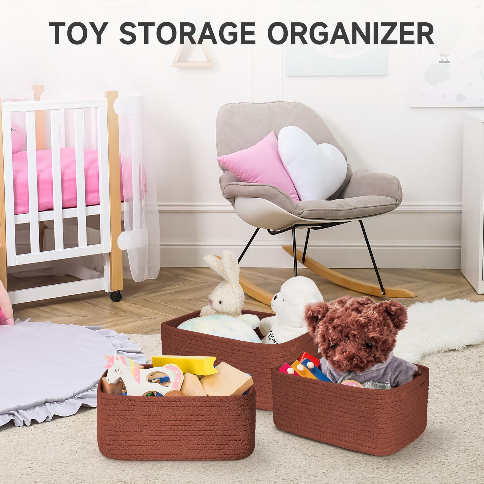 Maxuni nursery storage close-up illustrating soft texture safe for babies