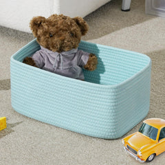 Maxuni rope basket reinforced handles, easy carrying for tidy toy storage.