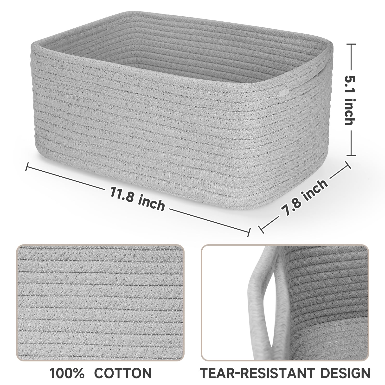Maxuni rope basket soft-durable texture suitable for baby storage.