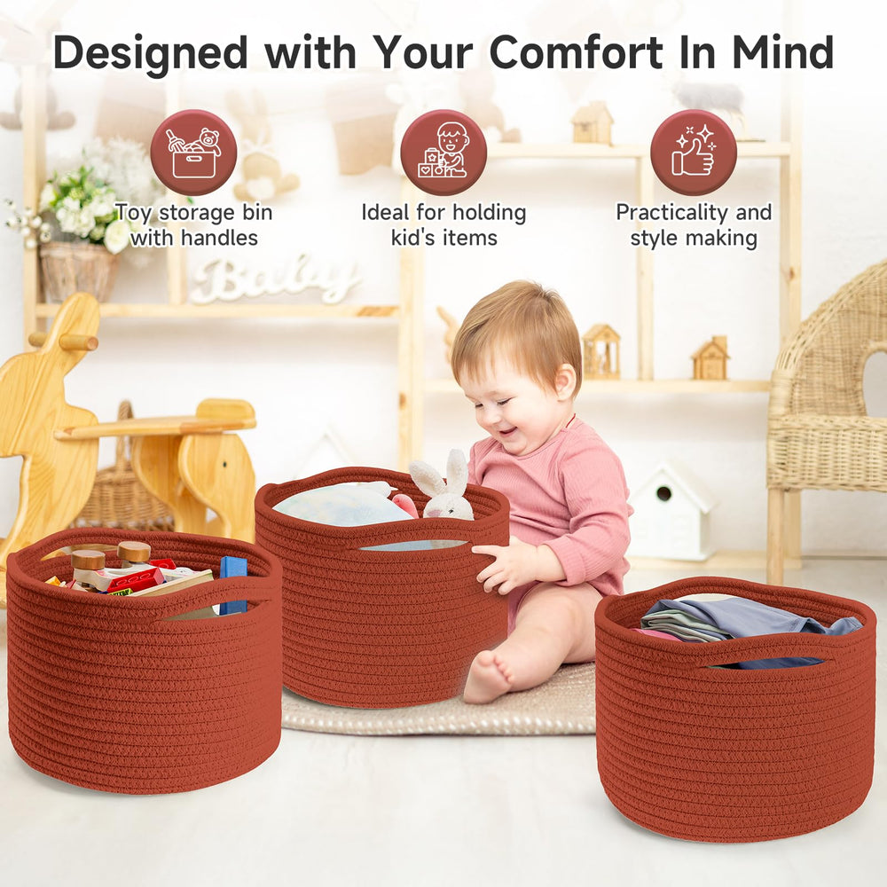 Maxuni rope basket for toys keeps play areas neat and accessible.