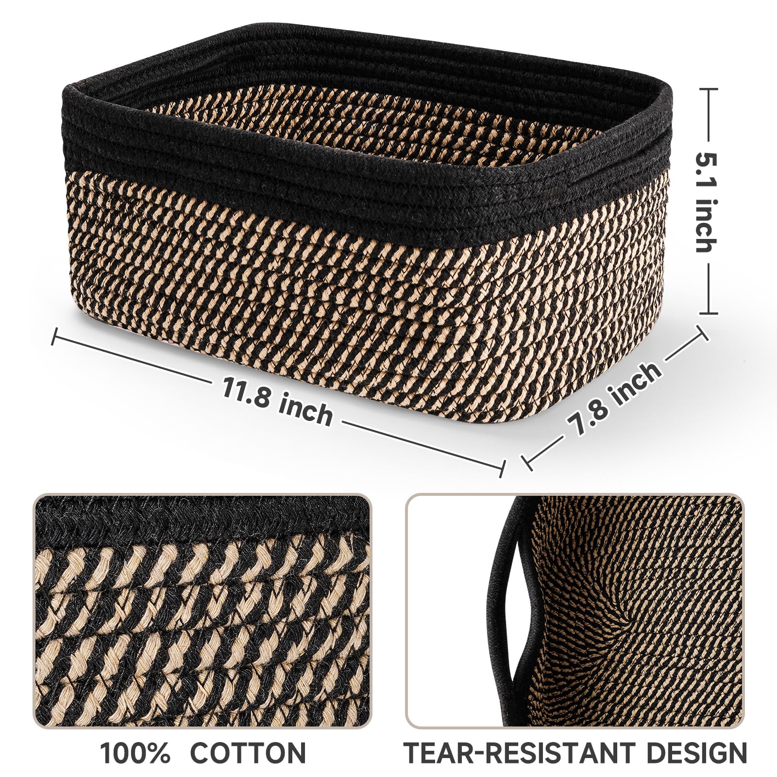 Maxuni shelf baskets soft cotton rope close-up showing gentle texture ideal for nurseries