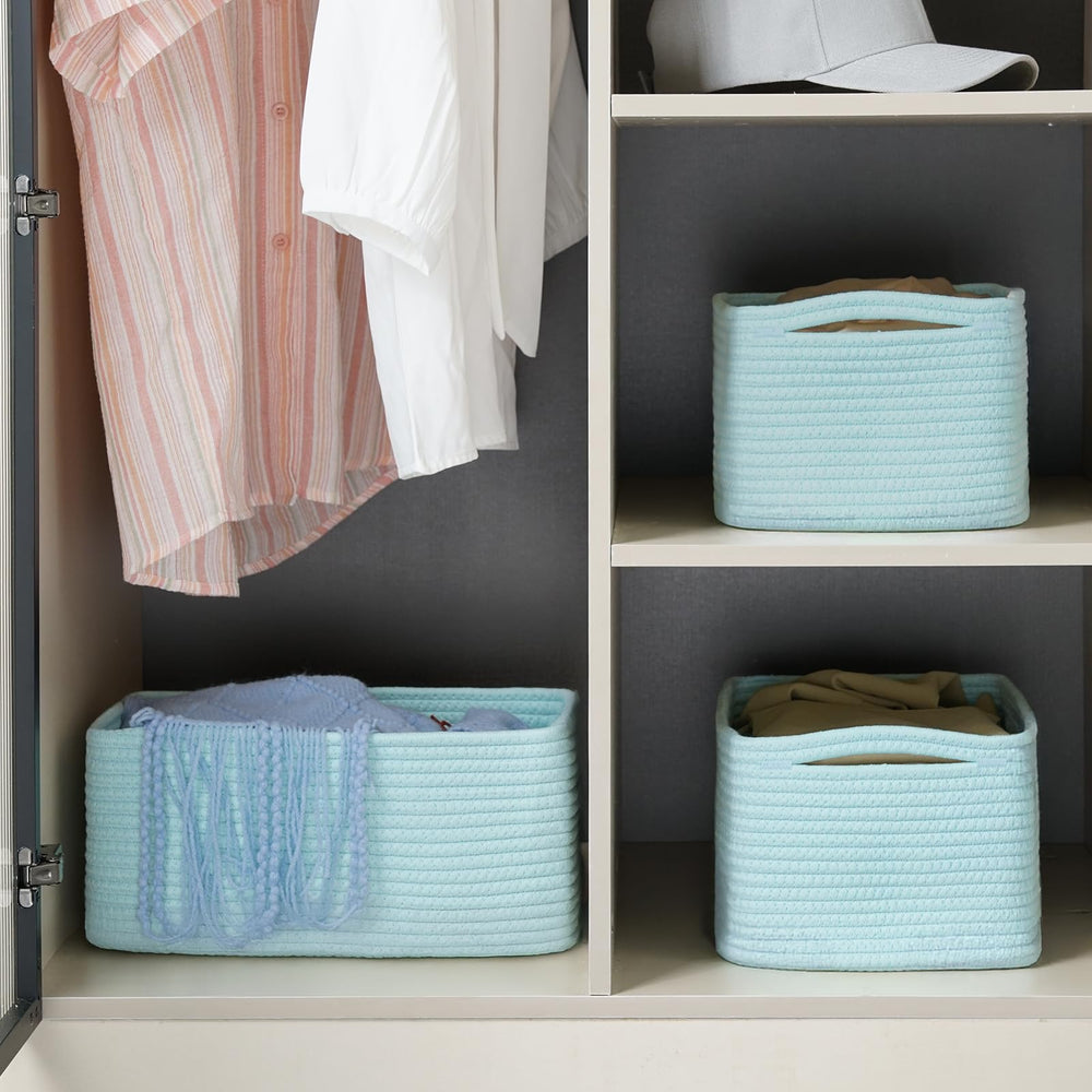 Maxuni small baskets in kid room, soft cotton rope.