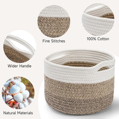 Maxuni small rope basket 3-pack mixed brown versatile set for home organization and gifting