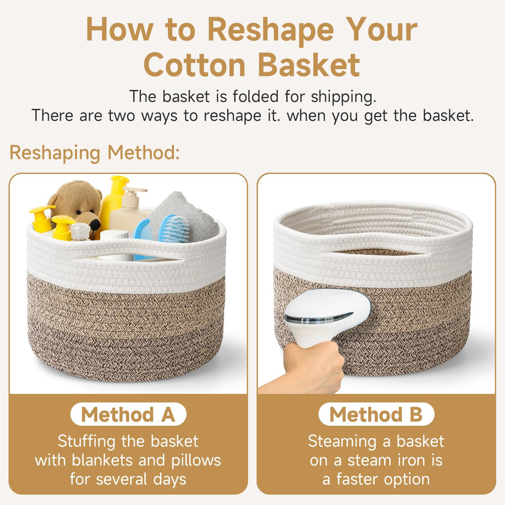 Maxuni small rope basket care shaping after unpacking warm steam helps reshape