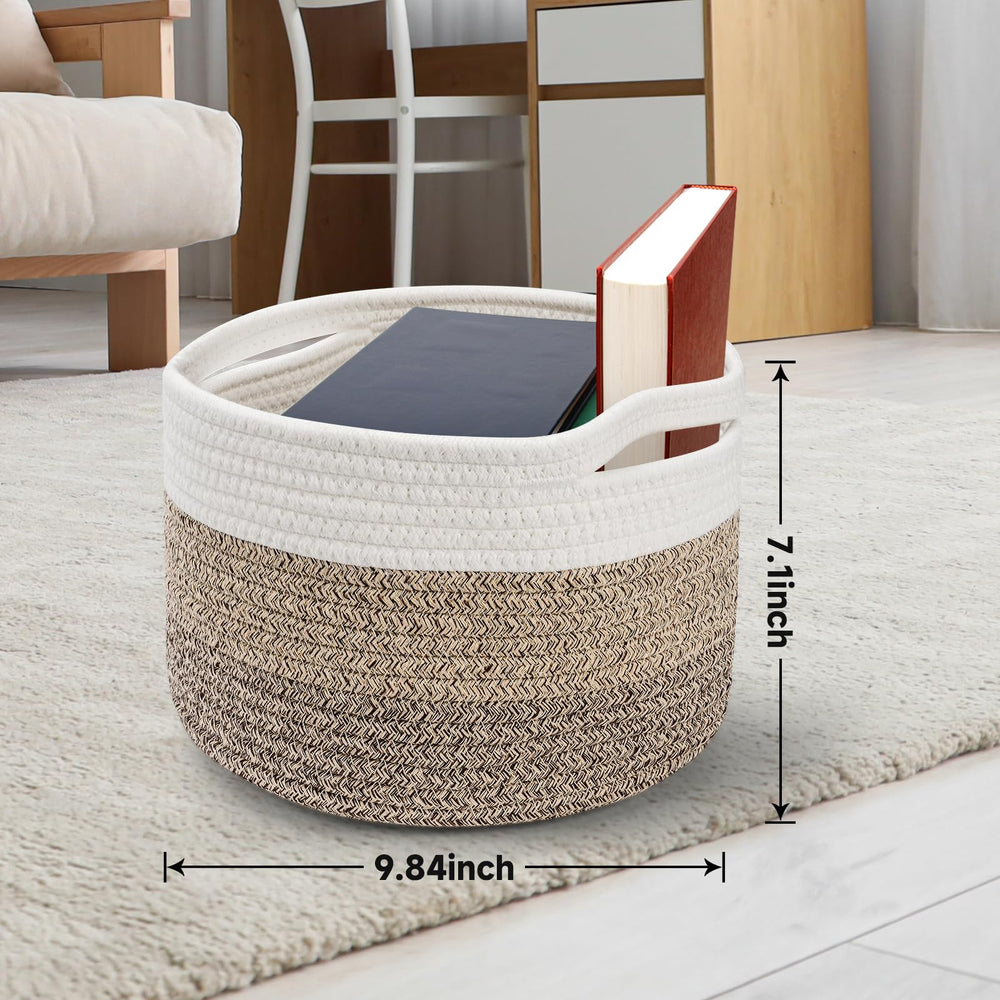 Maxuni small rope basket front view compact organizer suitable for keys or cosmetics