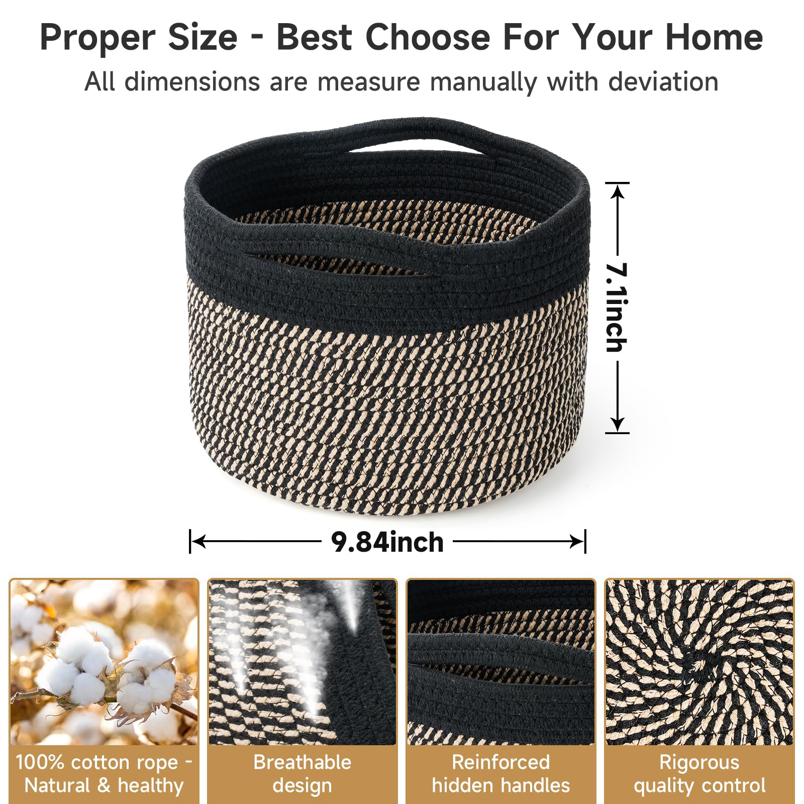 Maxuni rope basket showing hidden reinforced handles for easy carrying.