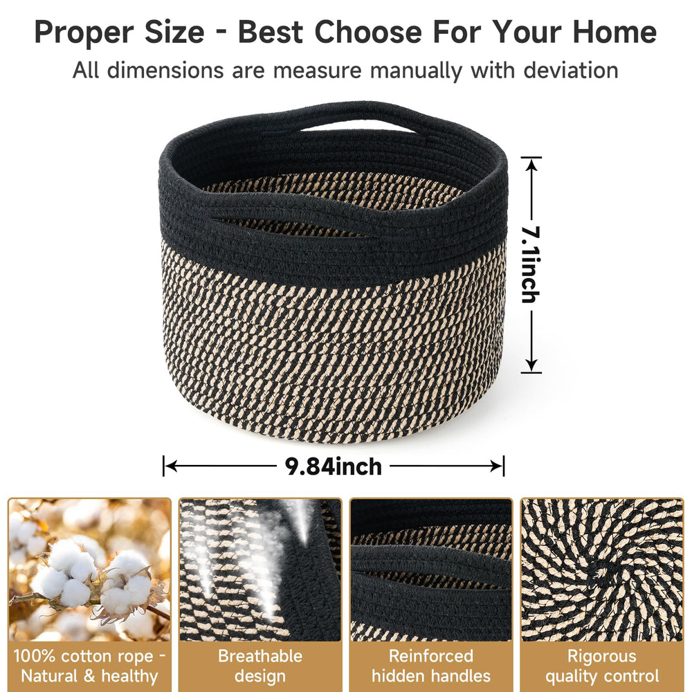 Maxuni rope basket showing hidden reinforced handles for easy carrying.
