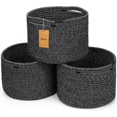 Maxuni small rope basket storage showcases compact design ideal for desk essentials organization