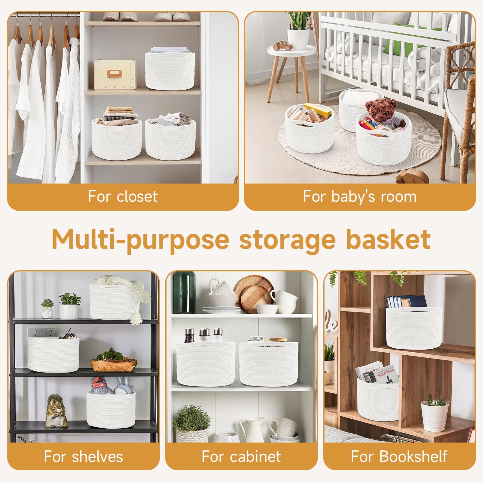 Maxuni small rope basket decorative shelf display for home.