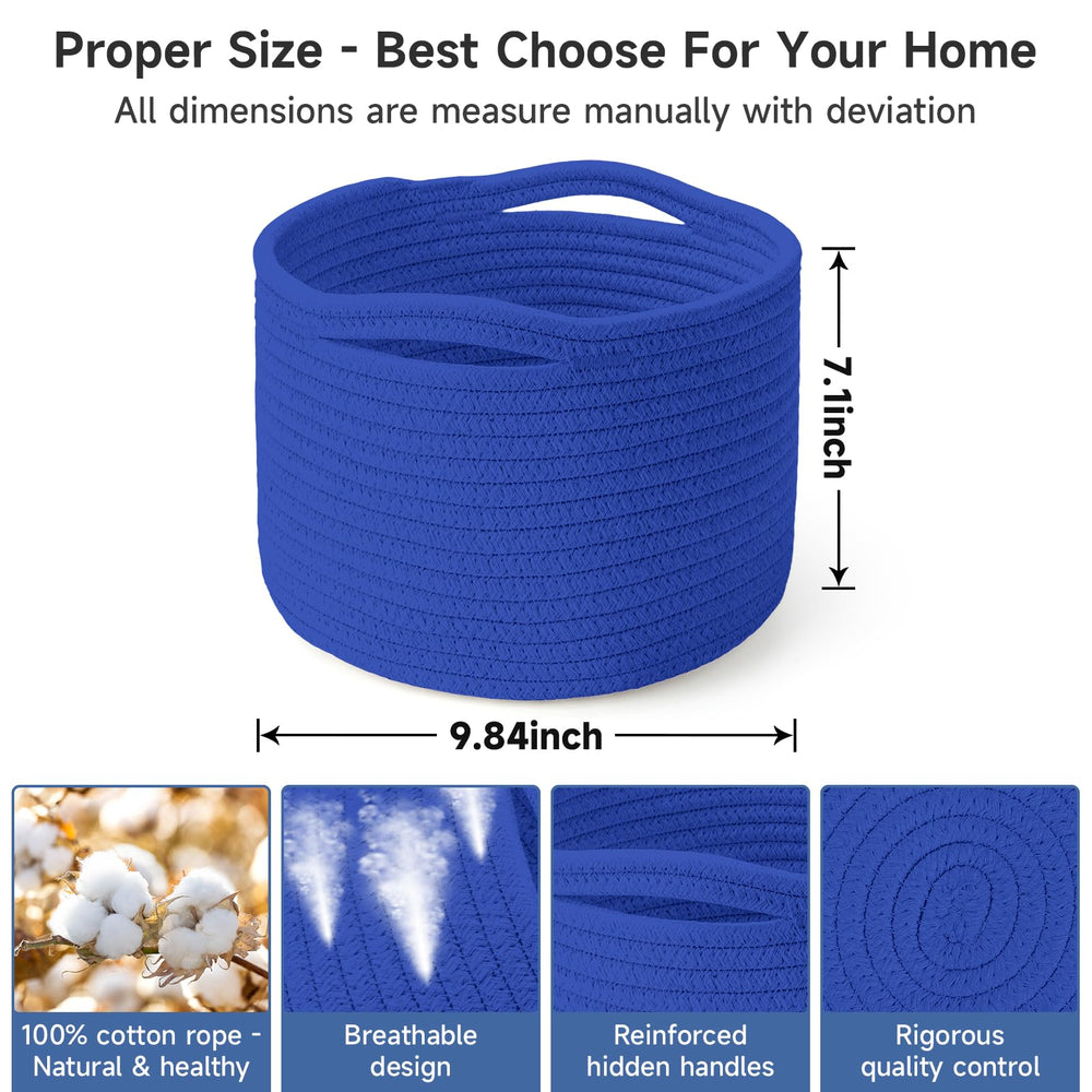 Maxuni small rope baskets with reinforced hidden handles for durable daily use