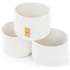 Maxuni small rope basket natural cotton rope for tidy shelves.