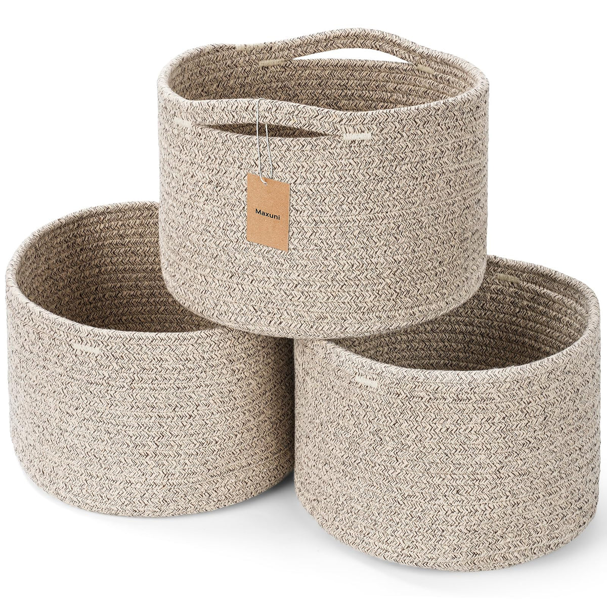 Maxuni small rope baskets packaged for quick setup and organization