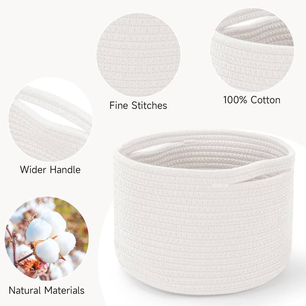 Maxuni small rope basket durable weave maintains stand-alone shape.