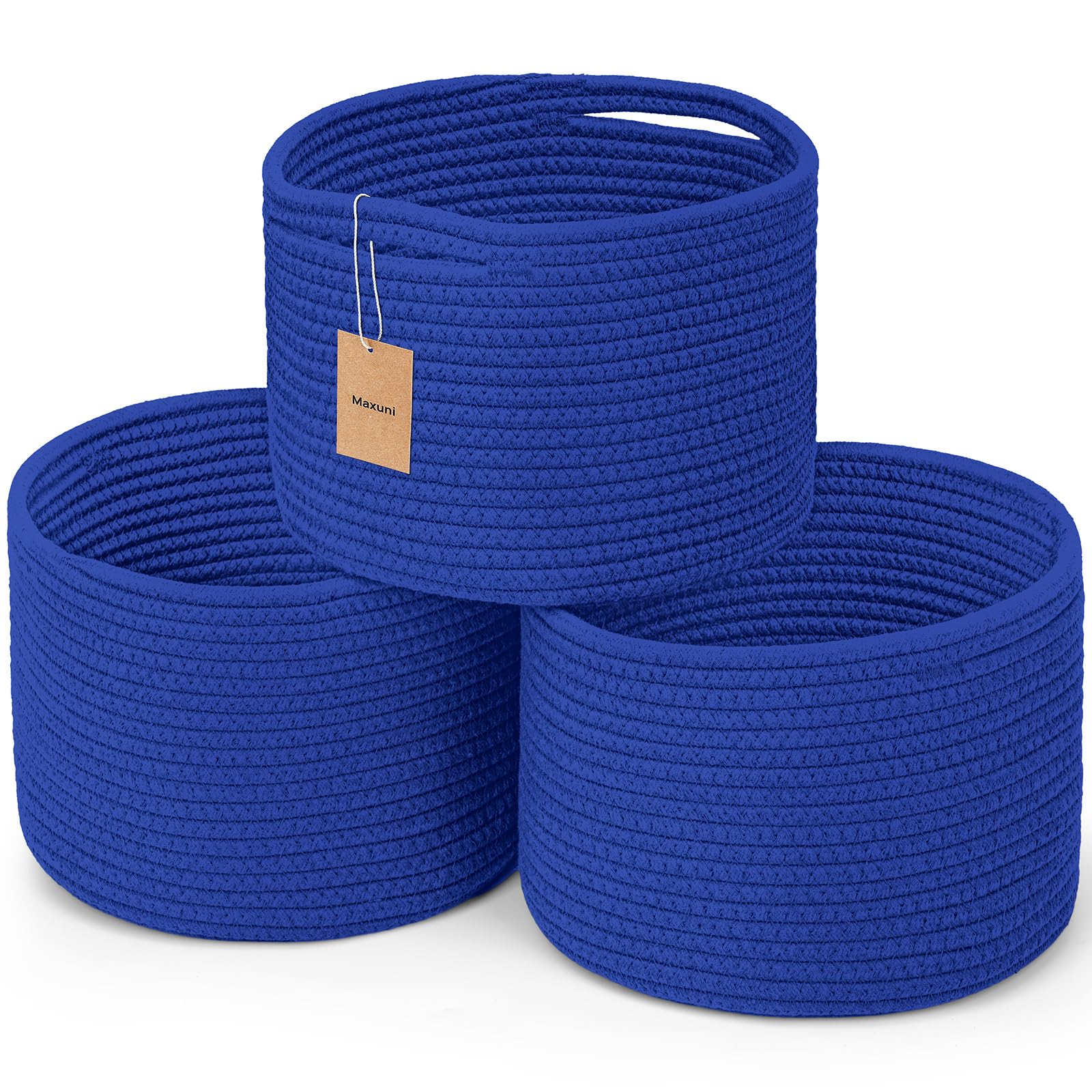 Maxuni small rope baskets stand upright for organized shelving