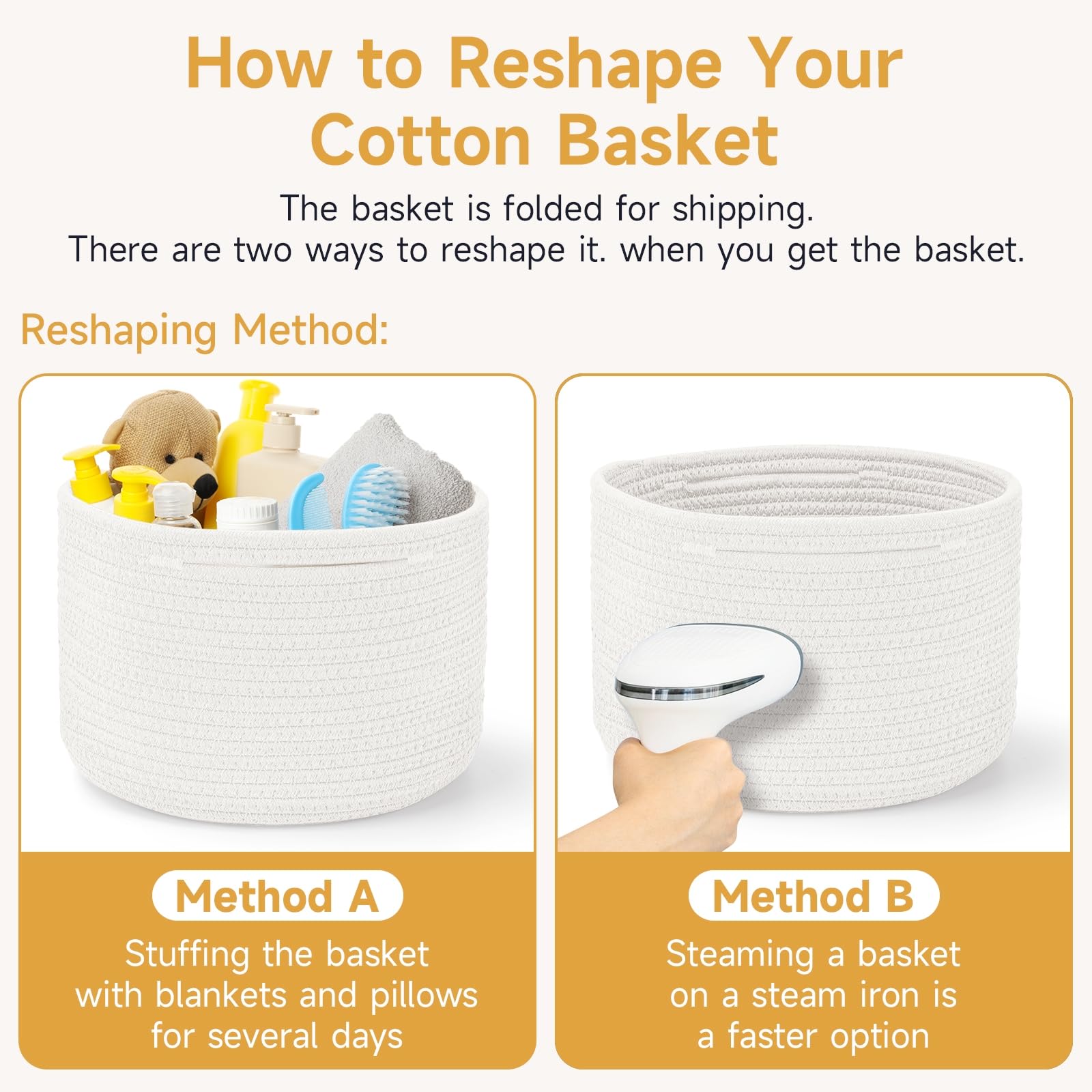Maxuni small rope basket stores toys in kids' rooms.