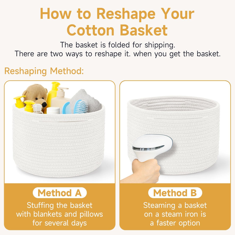 Maxuni small rope basket stores toys in kids' rooms.