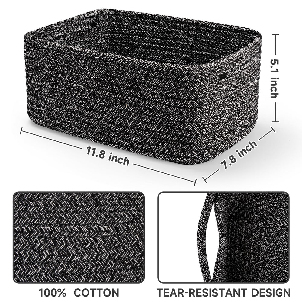 Maxuni soft cotton rope basket offers durable, child-safe storage.