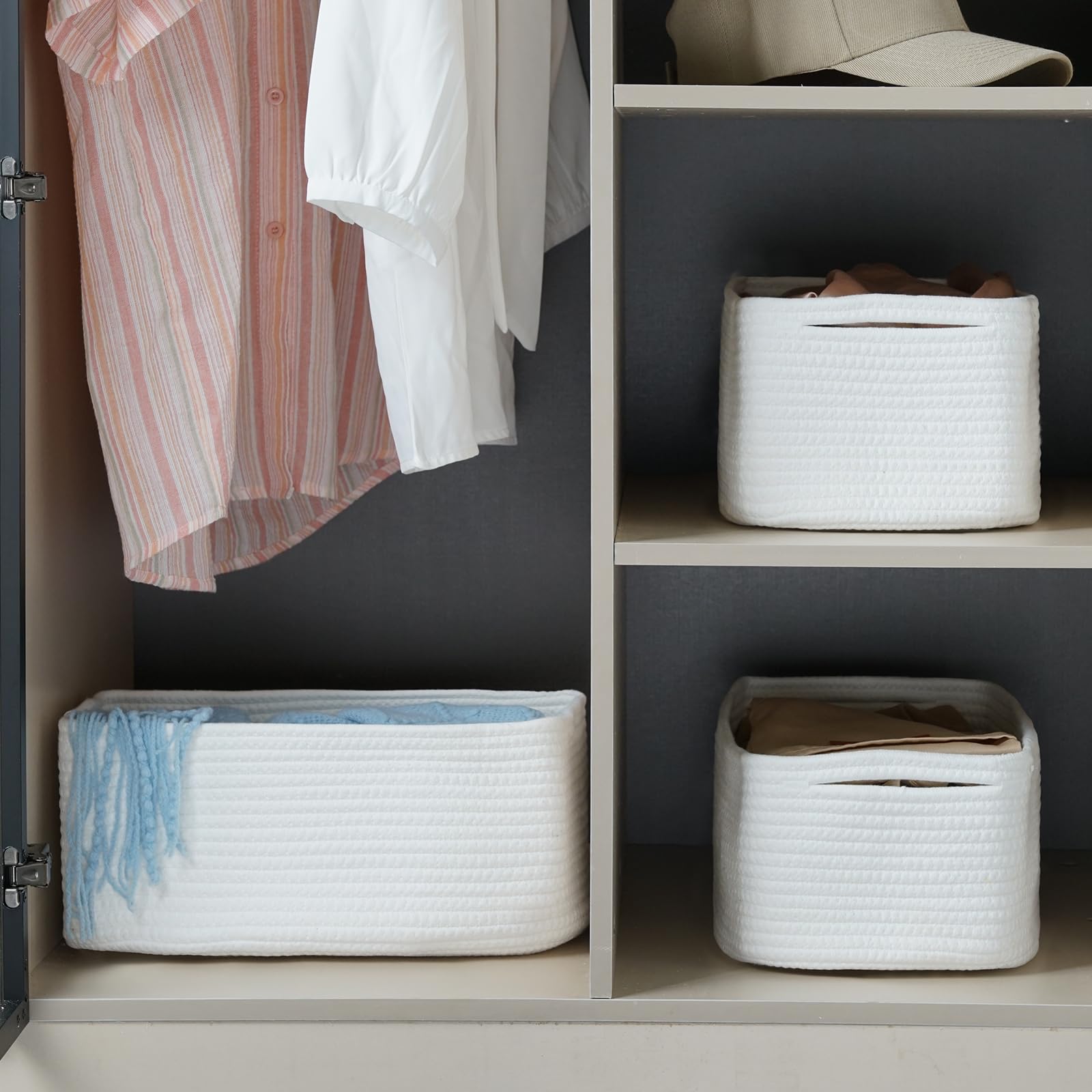 Maxuni soft durable cotton rope detail—safe for baby storage.